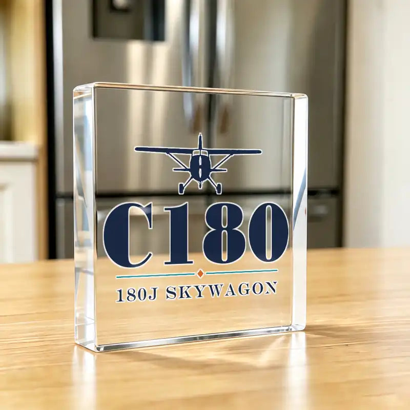 Cessna 180J Skywagon - Crystal Ornament - Heritage - Kitchen