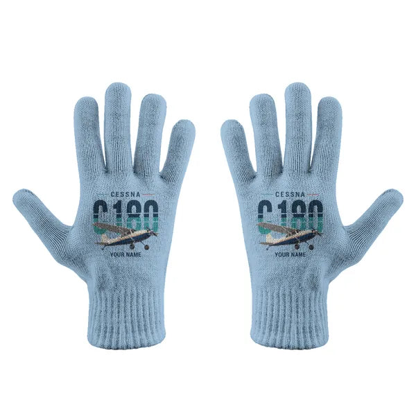 Cessna 180J Skywagon - Gloves - Full - Original + Name - Light Blue