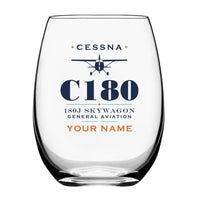 Thumbnail for Cessna 180J Skywagon - Heritage + Name - Water & Drink Glass