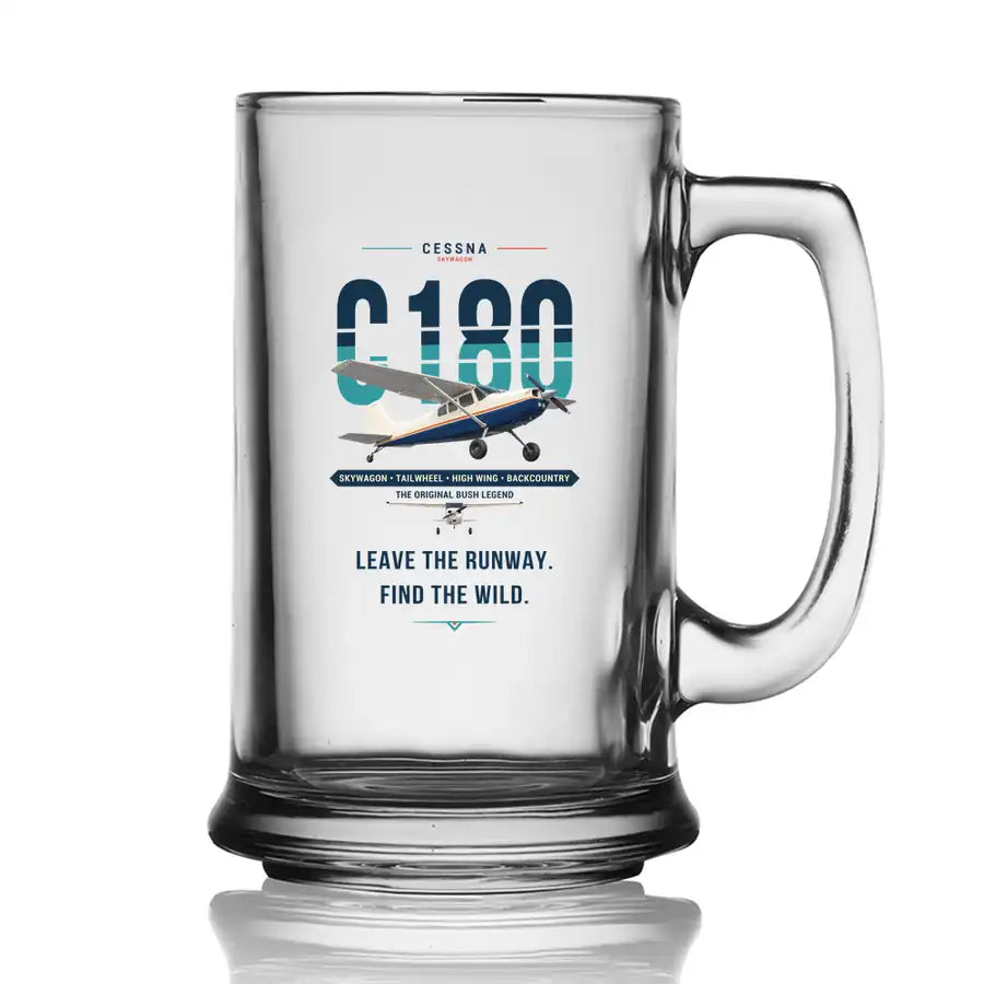 Cessna 180J Skywagon - Original - Beer Glass with Holder