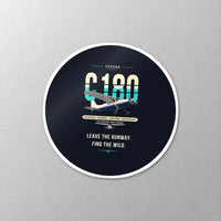 Thumbnail for Cessna 180J Skywagon - Original - Circle Sticker - Close-up