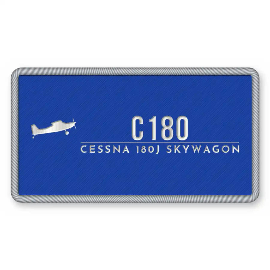 Cessna 180J Skywagon Patches - Rectangle - Royal White