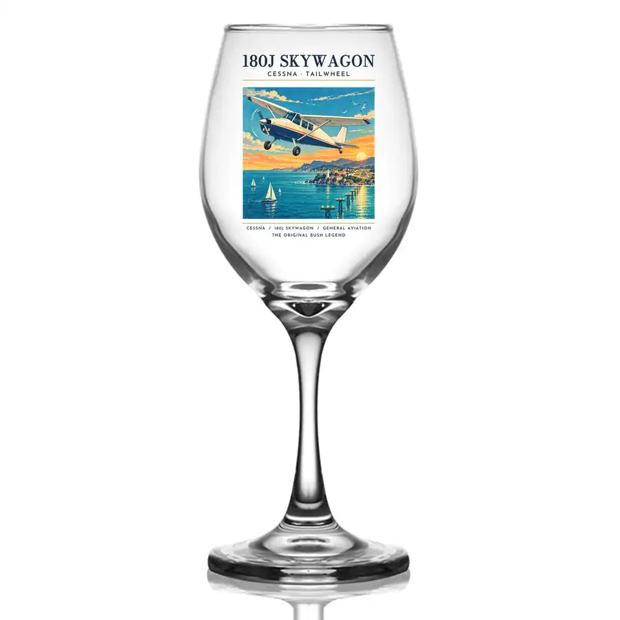 Cessna 180J Skywagon - Poster - Wine Glass