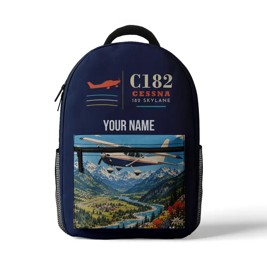 Cessna 182 Skylane - 3D Backpack - Dark Blue + Name