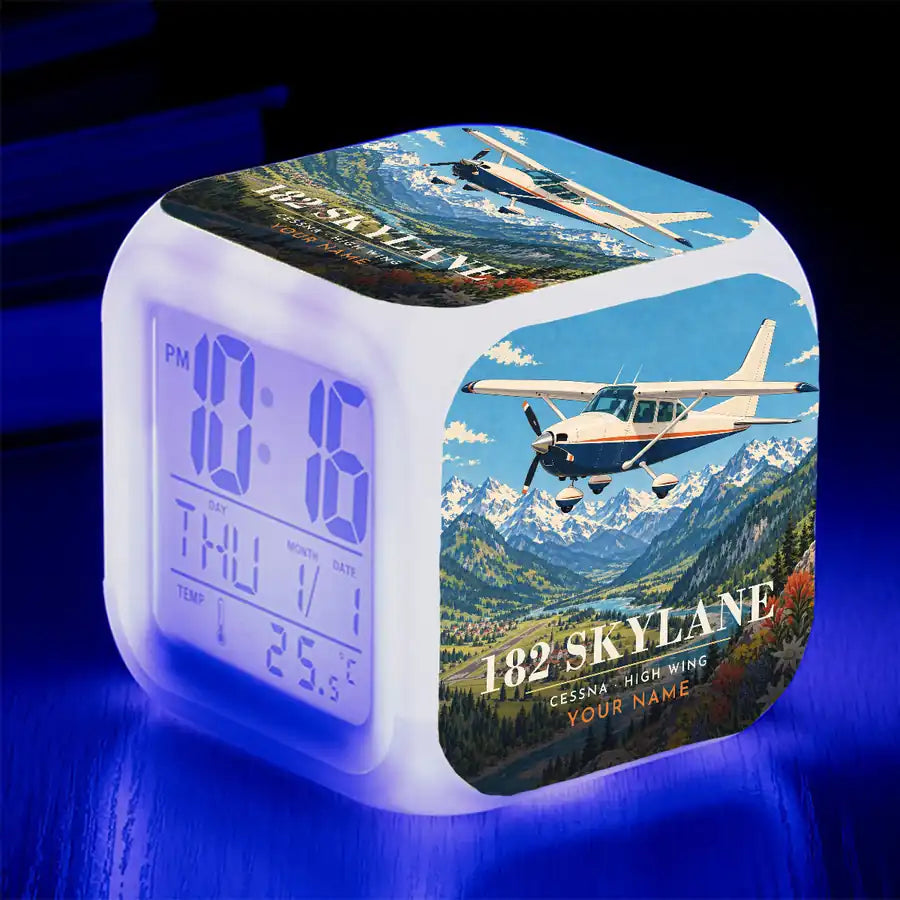 Cessna 182 Skylane - 3D + Name - Alarm Clock