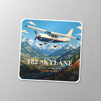 Thumbnail for Cessna 182 Skylane - 3D + Name - Square Sticker - Close-up
