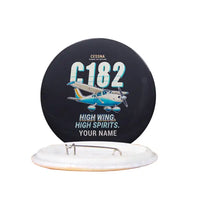Thumbnail for Cessna 182 Skylane - Cartoon + Name - Pin - Black