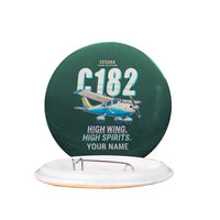 Thumbnail for Cessna 182 Skylane - Cartoon + Name - Pin - Dark Green
