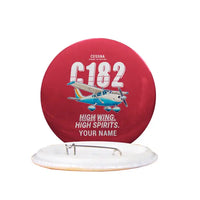 Thumbnail for Cessna 182 Skylane - Cartoon + Name - Pin - Red