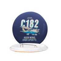 Thumbnail for Cessna 182 Skylane - Cartoon - Pin - Navy Blue