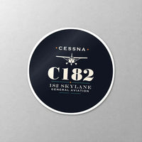 Thumbnail for Cessna 182 Skylane - Heritage - Circle Sticker - Close-up