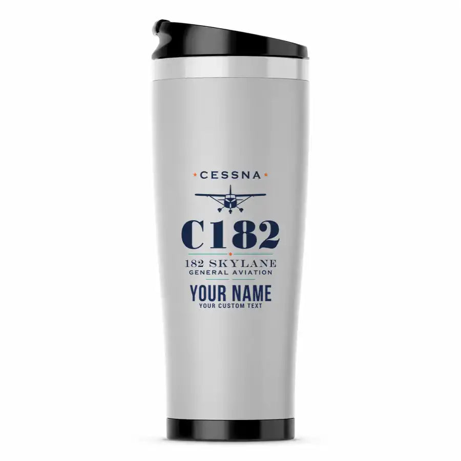 Cessna 182 Skylane - Heritage + Name - Stainless Steel (No Holder) - Light Gray