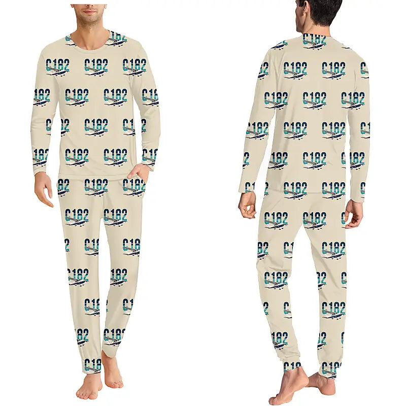 Cessna 182 Skylane - Men Pajamas - Original Pattern - Beige