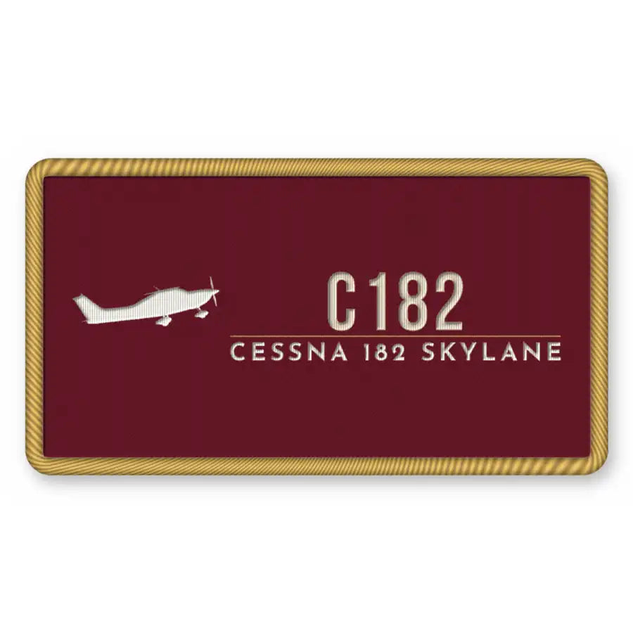 Cessna 182 Skylane Patches - Rectangle - Burgundy Cream