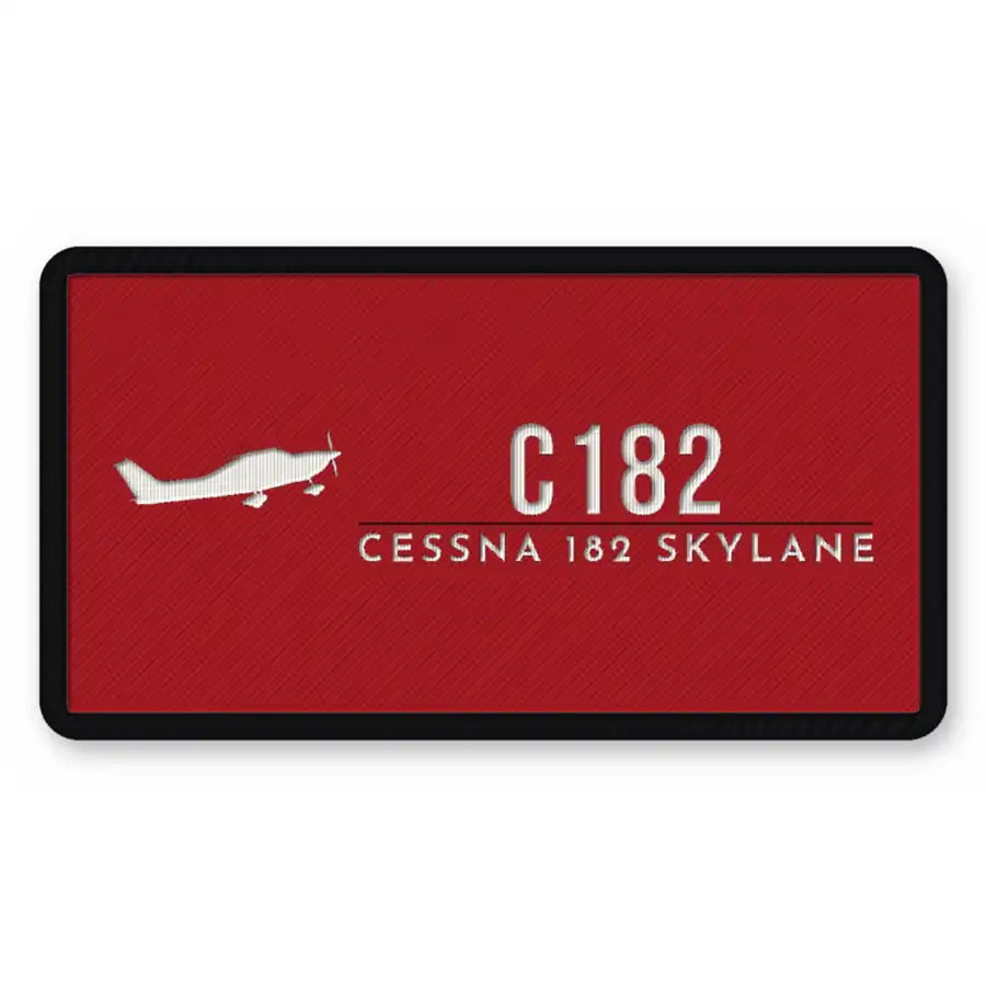 Cessna 182 Skylane Patches - Rectangle - Red White