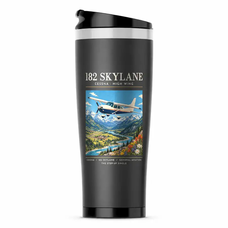 Cessna 182 Skylane - Poster - Stainless Steel (No Holder) - Gray