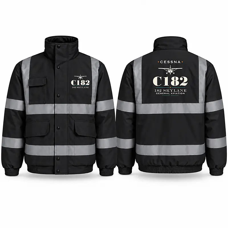 Cessna 182 Skylane Reflective Winter Jackets - Heritage - Black