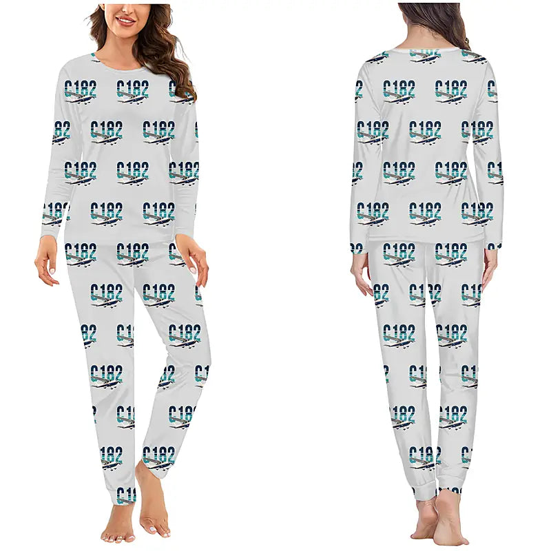Cessna 182 Skylane - Women Pajamas - Original Pattern - Light Gray