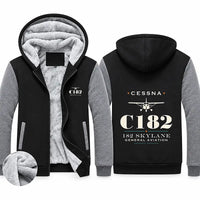 Thumbnail for Cessna 182 Skylane Zipped Sweatshirts - Heritage - Black & Gray