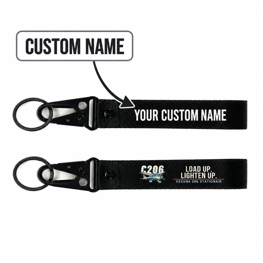 Cessna 206 Stationair Hawk-Shaped Key Chains - Black - Cartoon - Personalized