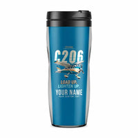 Thumbnail for Cessna 206 Stationair - Cartoon + Name - Plastic (No Holder) - Light Blue