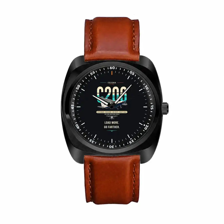 Cessna 206 Stationair - Original - Luxury Cushion - Black and Dark Brown Strap