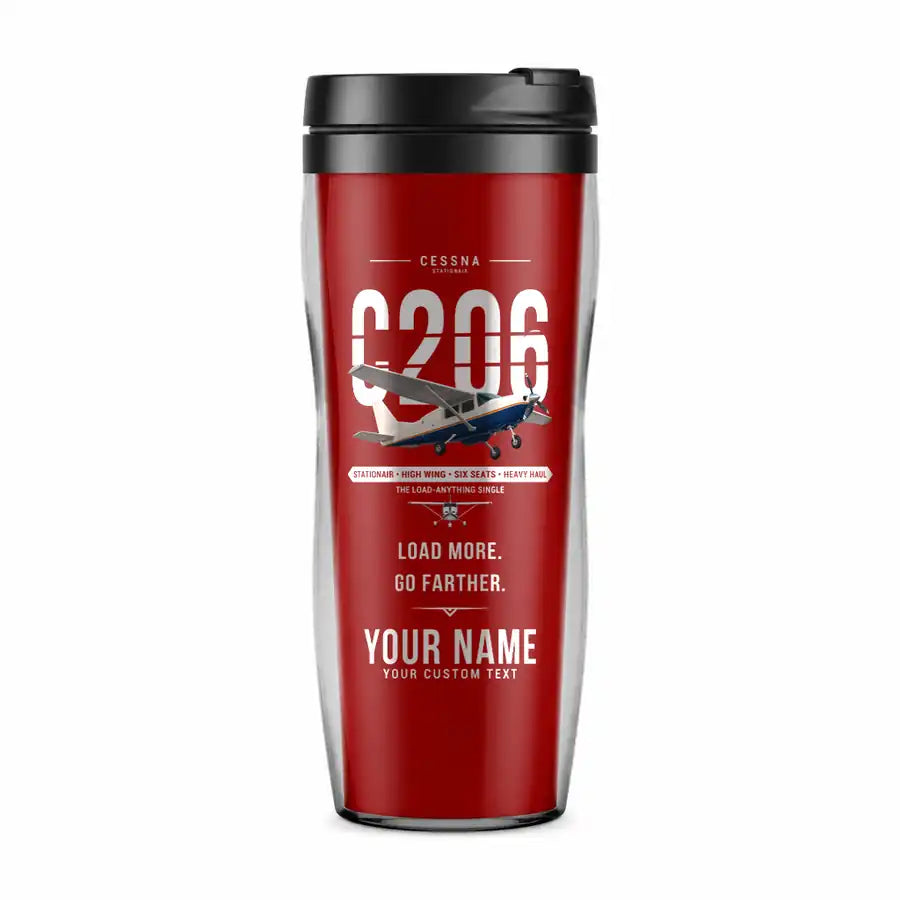 Cessna 206 Stationair - Original + Name - Plastic (No Holder) - Red