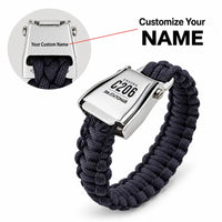 Thumbnail for Cessna 206 Stationair - Seat Belt Bracelet - Tag + Name - Black