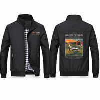 Thumbnail for Cessna 206 Stationair Stylish Jackets - Stand Collar - Poster - Black