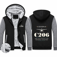 Thumbnail for Cessna 206 Stationair Zipped Sweatshirts - Heritage - Black & Gray