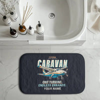 Thumbnail for Cessna 208 Caravan - Cartoon + Name - Bath Mat