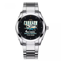 Thumbnail for Cessna 208 Caravan - Cartoon + Name - Stainless Steel Band - For Men