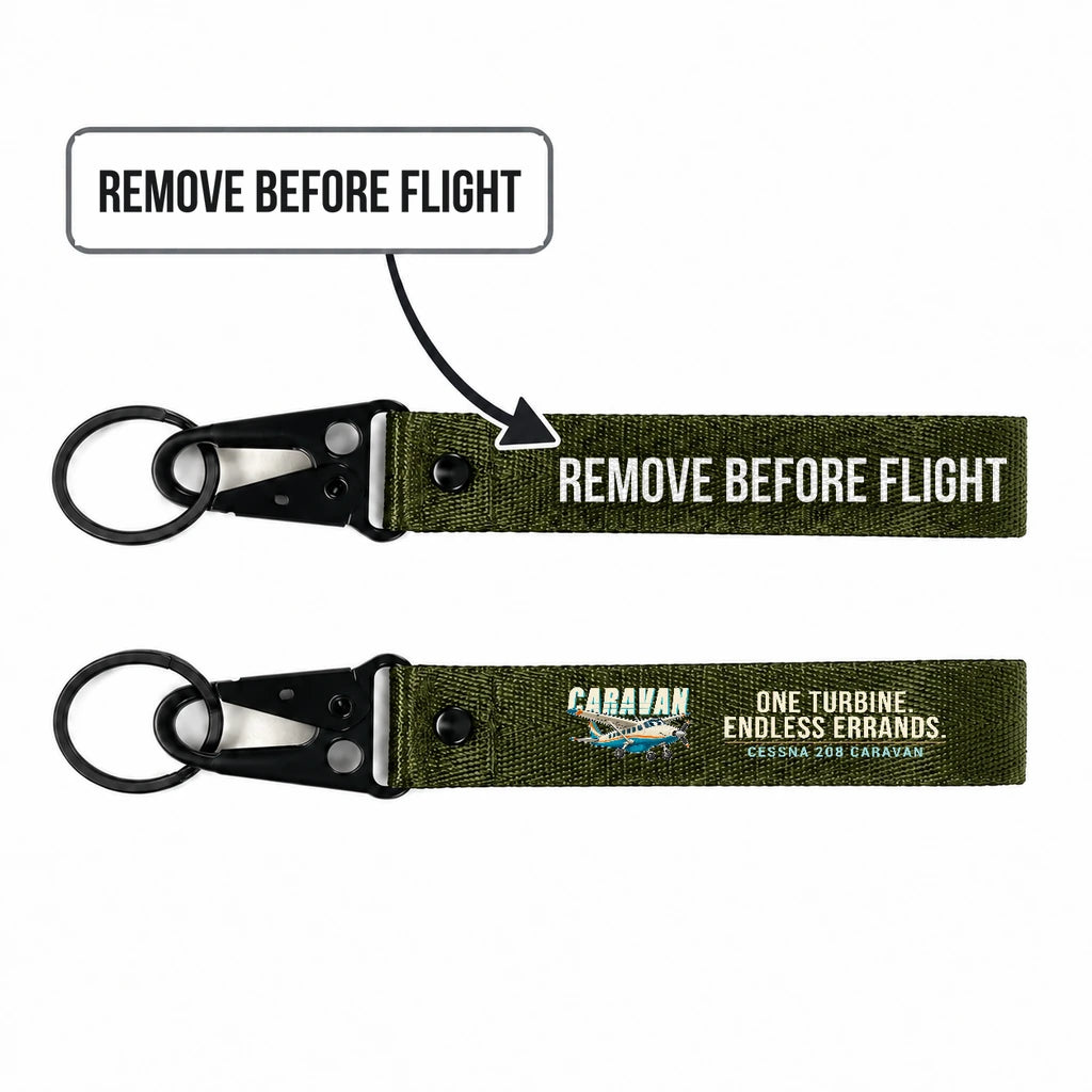 Cessna 208 Caravan Hawk-Shaped Key Chains - Dark Green - Cartoon - Remove Before Flight