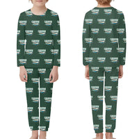 Thumbnail for Cessna 208 Caravan - Children Pajamas - Cartoon Pattern - Dark Green