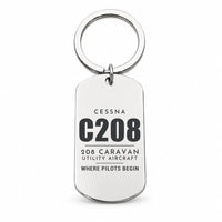 Thumbnail for Cessna 208 Caravan - Key Chain - Tag - Silver