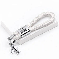 Thumbnail for Cessna 208 Caravan - Leather Key Chain - Braided Leather - Heritage - White