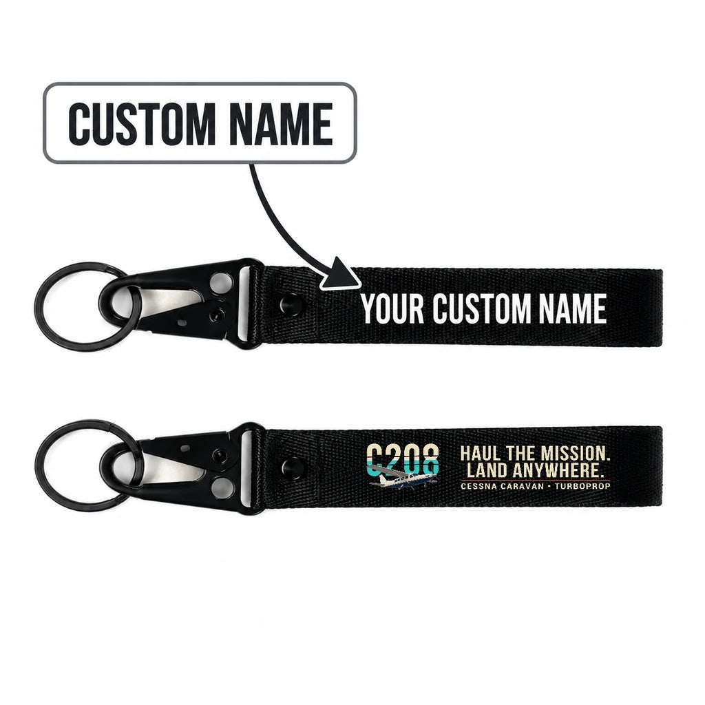 Cessna 208 Caravan Hawk-Shaped Key Chains - Black - Original - Personalized