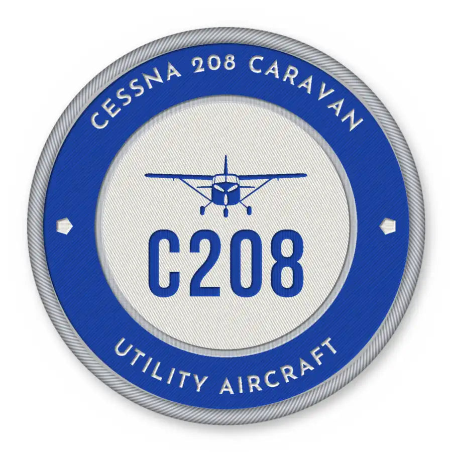 Cessna 208 Caravan Patches - Circle - Royal White