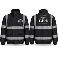 Thumbnail for Cessna 208 Caravan Reflective Winter Jackets - Heritage - Black