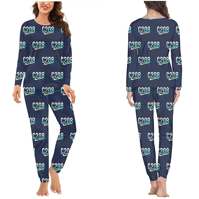 Cessna 208 Caravan - Women Pajamas - Original Pattern - Navy Blue