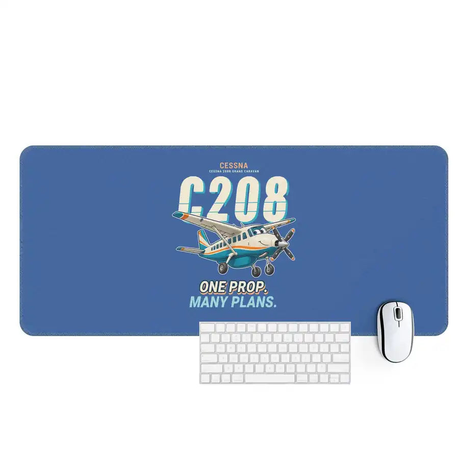 Cessna 208B Grand Caravan - Cartoon - Desk Mat - Blue
