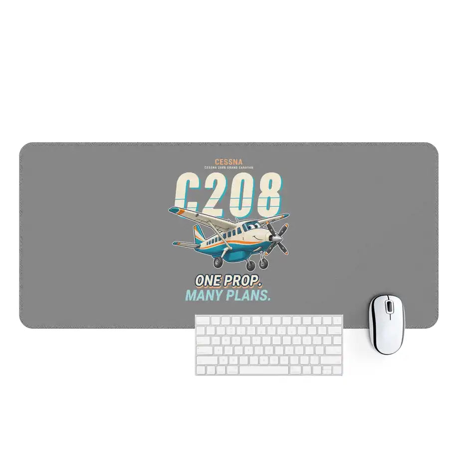Cessna 208B Grand Caravan - Cartoon - Desk Mat - Gray