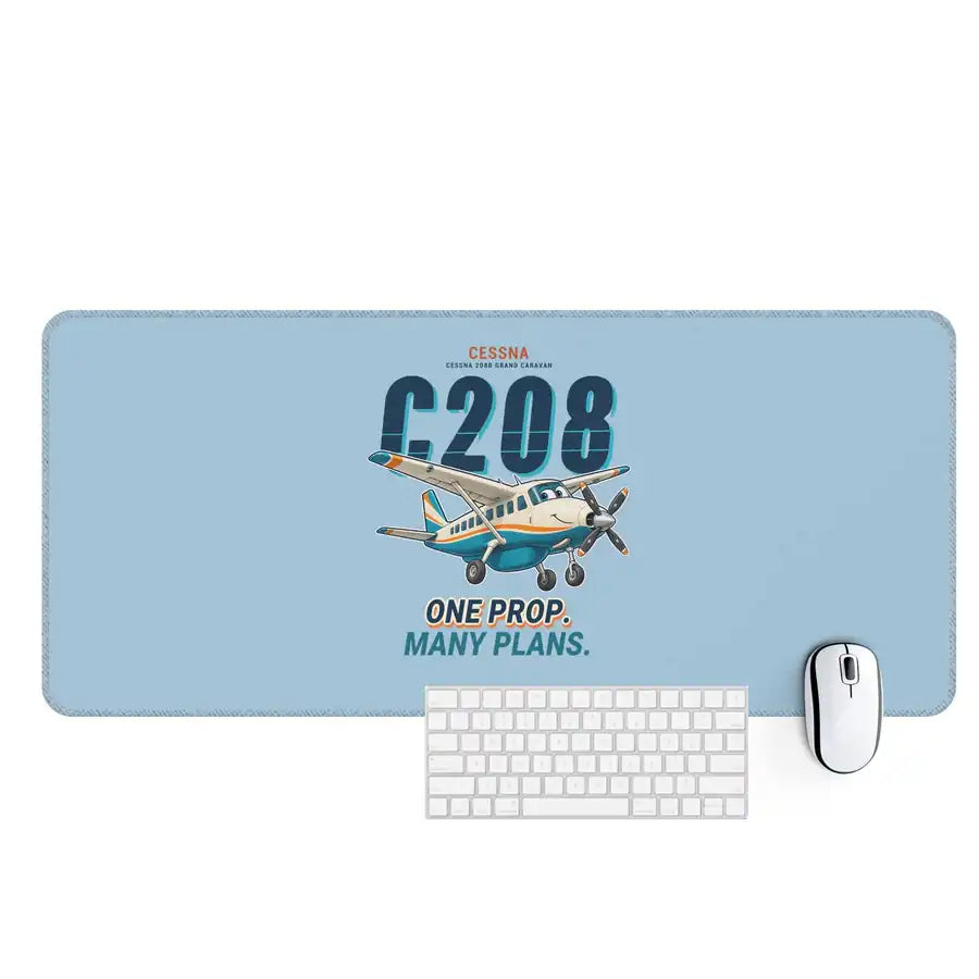 Cessna 208B Grand Caravan - Cartoon - Desk Mat - Light Blue