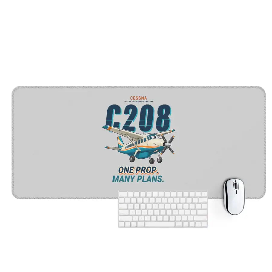 Cessna 208B Grand Caravan - Cartoon - Desk Mat - Light Gray