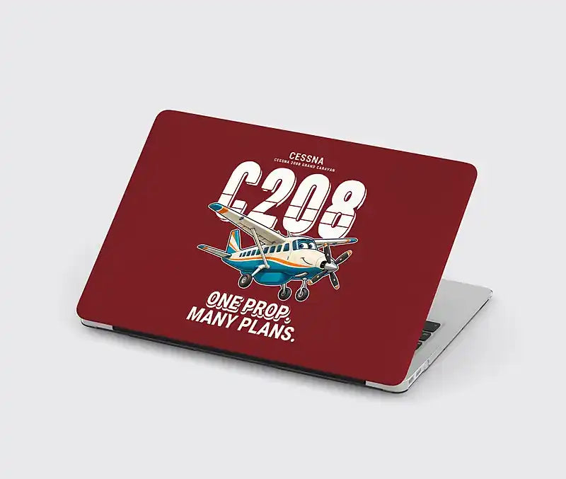 Cessna 208B Grand Caravan - Cartoon - MacBook Case - Dark Red