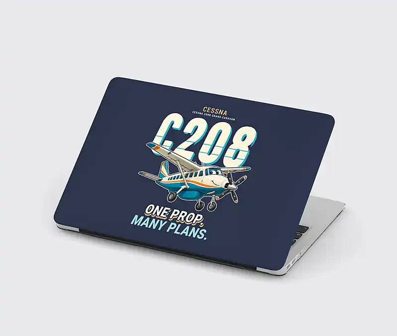 Cessna 208B Grand Caravan - Cartoon - MacBook Case - Navy Blue