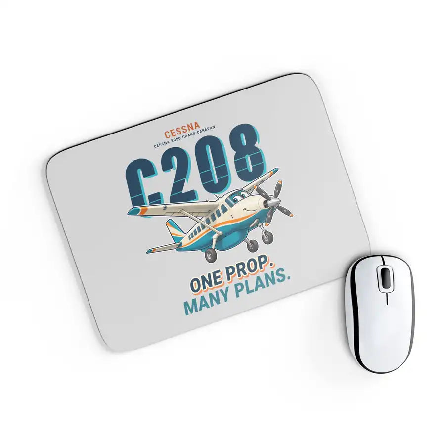 Cessna 208B Grand Caravan - Cartoon - Mouse Pad - Light Gray