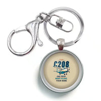Thumbnail for Cessna 208B Grand Caravan - Cartoon + Name - Circle Key Chain - Beige