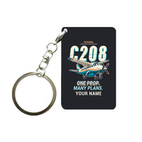 Thumbnail for Cessna 208B Grand Caravan - Cartoon + Name - Key Chain - Black