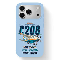 Thumbnail for Cessna 208B Grand Caravan - Cartoon + Name - MagSafe iPhone 17 Pro - Light Blue